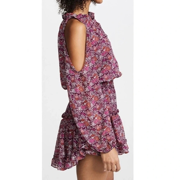 MISA Los Angeles Yesenia Mini Dress Floral Tassle Cold Shoulder Cottagecore XS - Picture 4 of 15